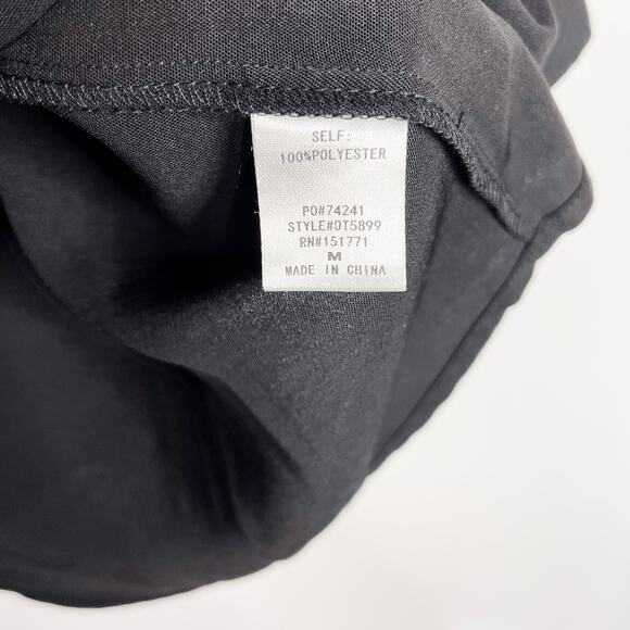 New Gilli Large Black 3/4 Bell Sleeve VNeck Blouse Top Ruffle Inset Trim Detail - Picture 7 of 8